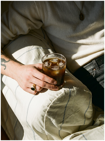 Enjoying coffee in the afternoon